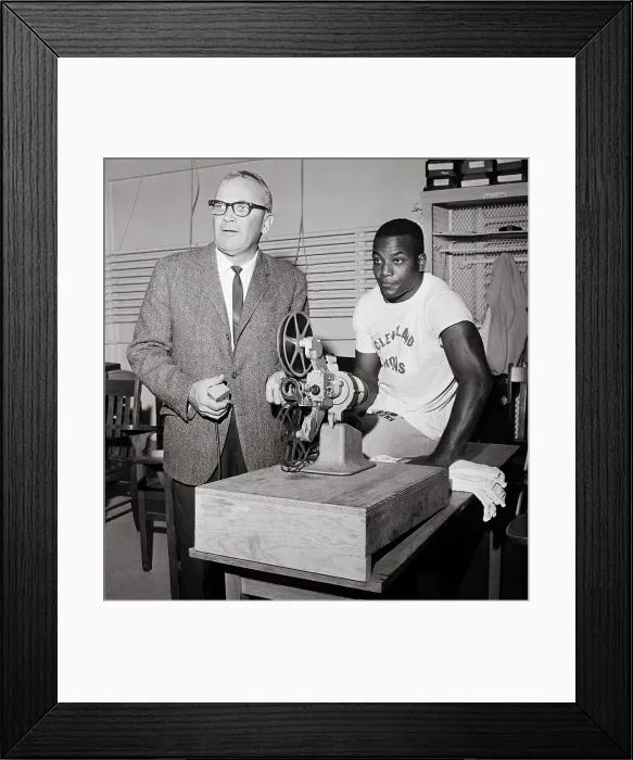 Framed Print : Blanton Collier and Jim Brown Watch Movie Framed Print : Blanton Collier and Jim Brown Watch Movie