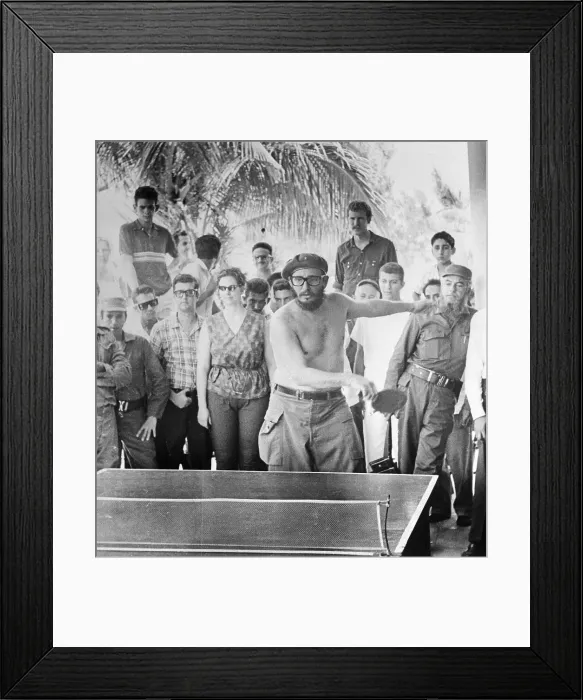 Framed Print : Fidel Castro Playing Ping-Pong Framed Print : Fidel Castro Playing Ping-Pong