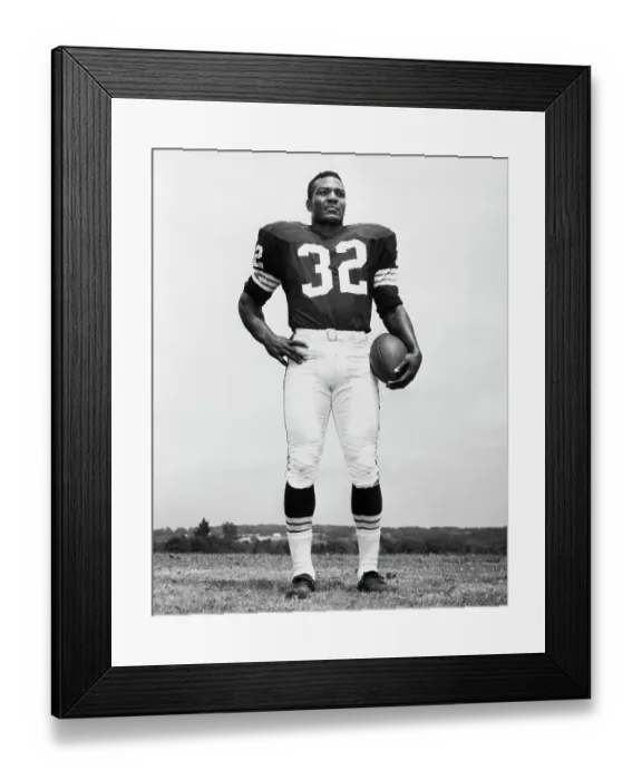 Framed Print : Jimmy Brown Wearing Football Uniform
