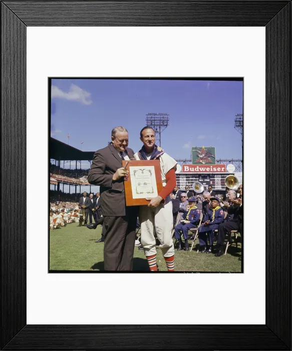 Framed Print : Stan Musial Receiving Award Framed Print : Stan Musial Receiving Award