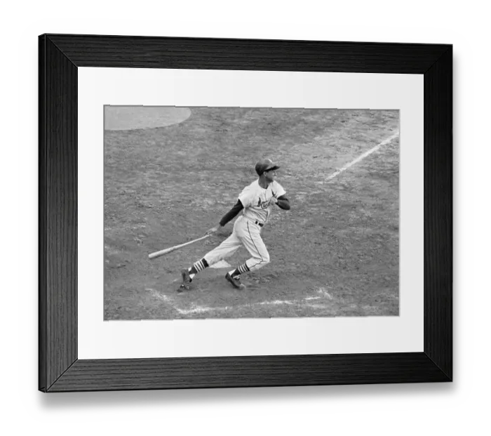 Framed Print : Stan Musial Batting - Action Shot
