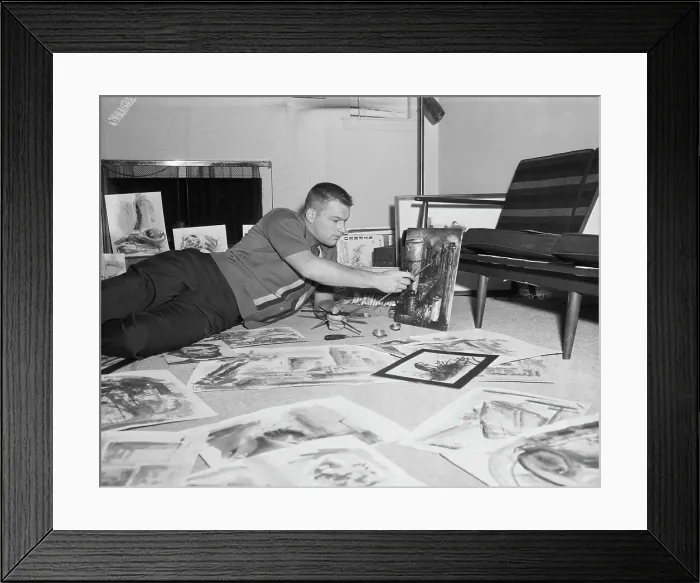 Framed Print : Baseball Player Jim Bouton and His Artwork Framed Print : Baseball Player Jim Bouton and His Artwork