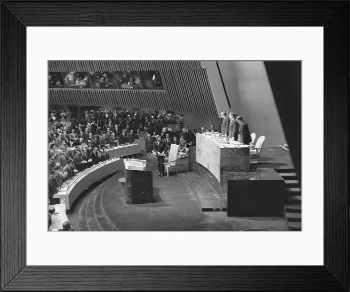 Framed Print : John Kennedy Rising to Speak