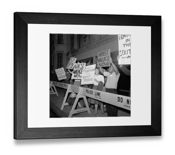 Framed Print : Demonstrators Picketing with Signs