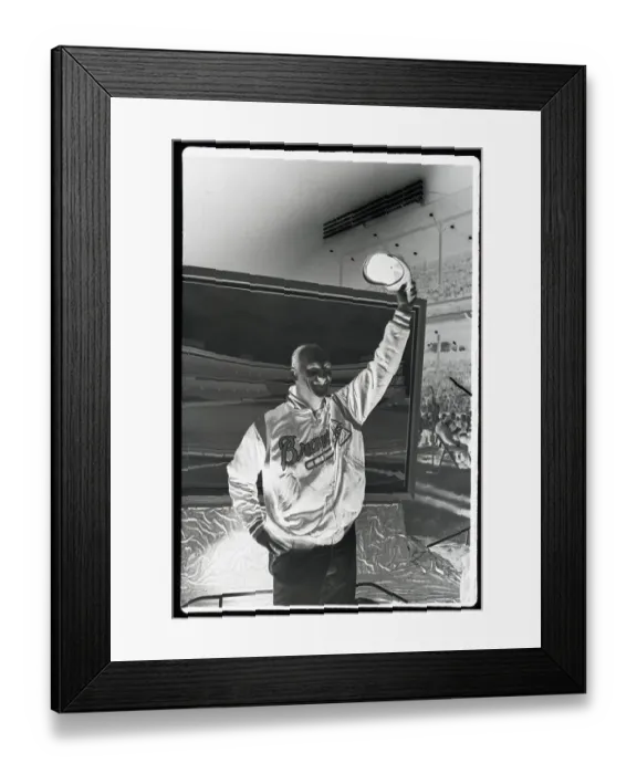 Framed Print : Warren Spahn Waves Cap Before Painting Framed Print : Warren Spahn Waves Cap Before Painting