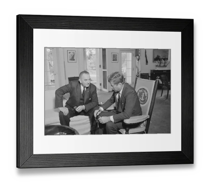 Framed Print : John Kennedy and Lyndon B. Johnson Framed Print : John Kennedy and Lyndon B. Johnson