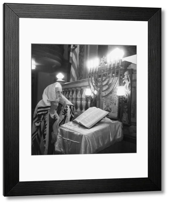 Framed Print : Jacob Sussman, 82, Blows Shofar(Rams Horn) Framed Print : Jacob Sussman, 82, Blows Shofar(Rams Horn)