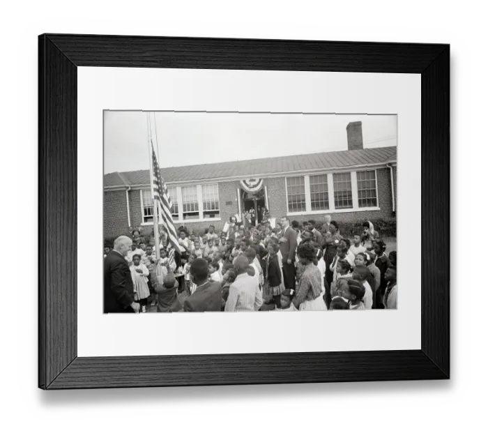 Framed Print : Students Hoisting American Flag Framed Print : Students Hoisting American Flag