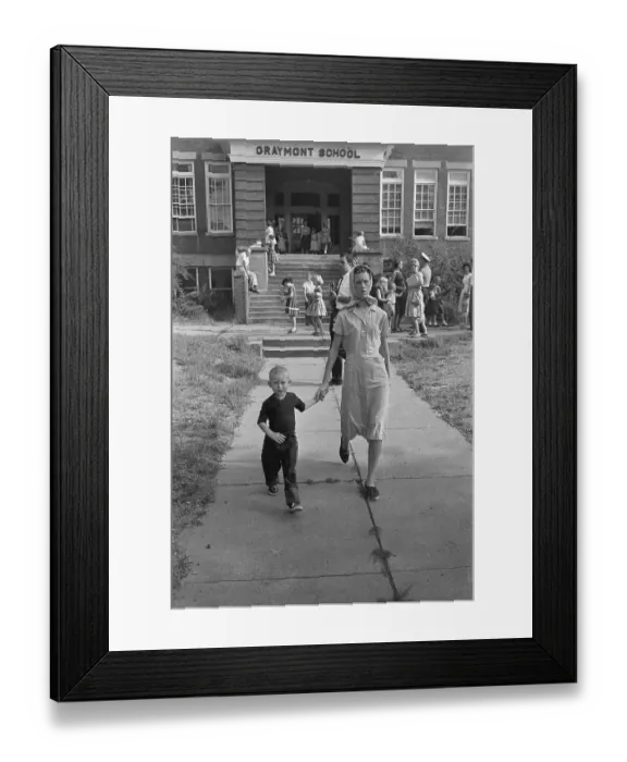 Framed Print : Mother Removing Child from Desegregated School Framed Print : Mother Removing Child from Desegregated School