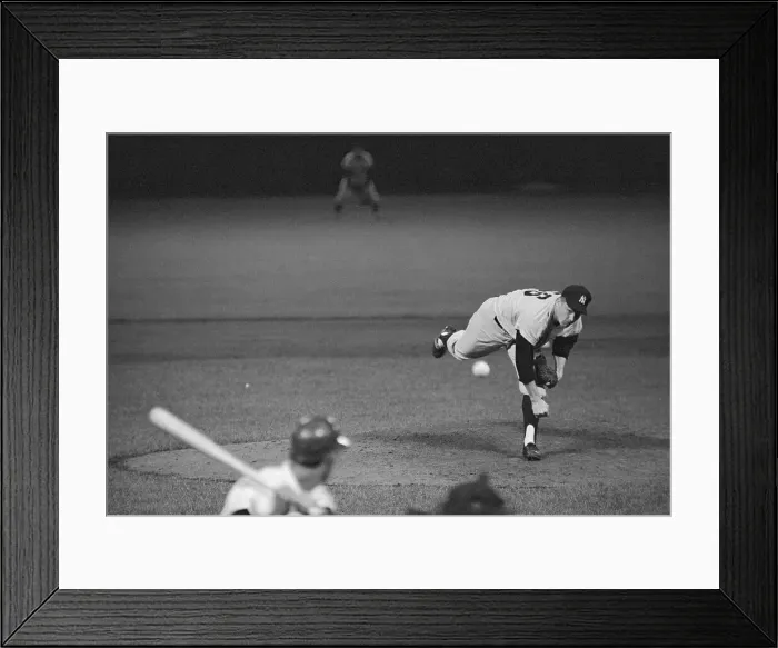 Framed Print : Jim Bouton Pitching to Zoilo Versalles Framed Print : Jim Bouton Pitching to Zoilo Versalles
