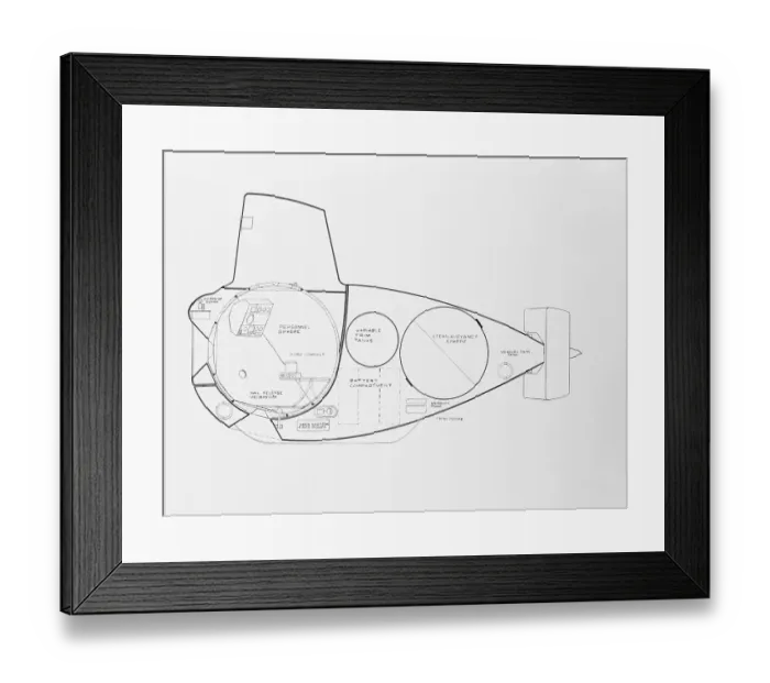 Framed Print : Diagram of a Submarine Framed Print : Diagram of a Submarine