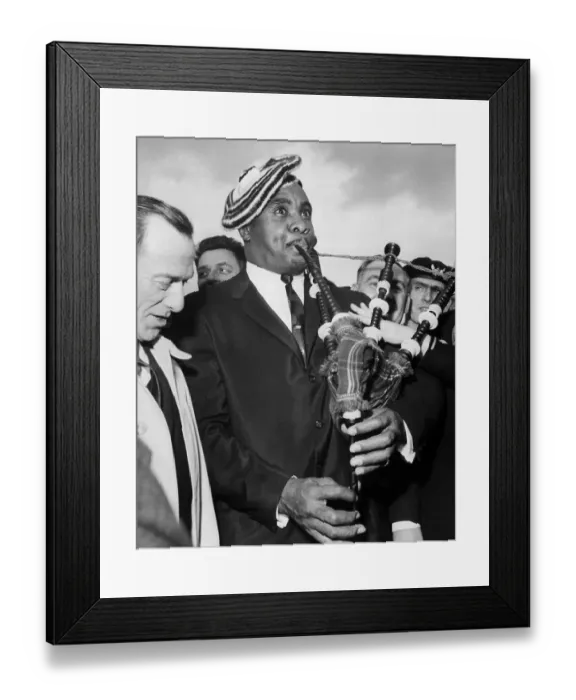 Framed Print : Sonny Liston Playing Bagpipes Framed Print : Sonny Liston Playing Bagpipes