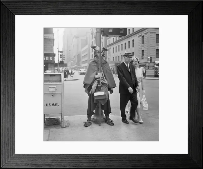 Framed Print : Street Musician Wrapped in Blanket Framed Print : Street Musician Wrapped in Blanket