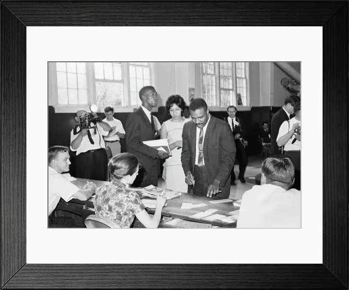 Framed Print : Black Students Registering at University of South Carolina Framed Print : Black Students Registering at University of South Carolina