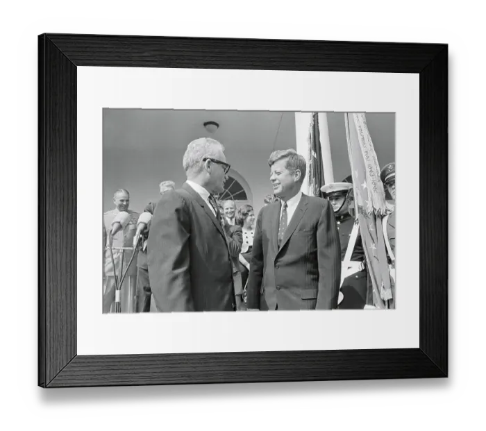 Framed Print : John Kennedy Talking to Barry Goldwater Framed Print : John Kennedy Talking to Barry Goldwater