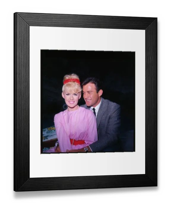 Framed Print : Portrait of Connie Stevens and James Stacey Framed Print : Portrait of Connie Stevens and James Stacey