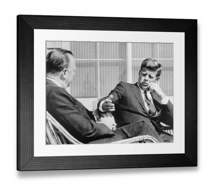 Framed Print : Walter Cronkite Interviews John F. Kennedy Framed Print : Walter Cronkite Interviews John F. Kennedy