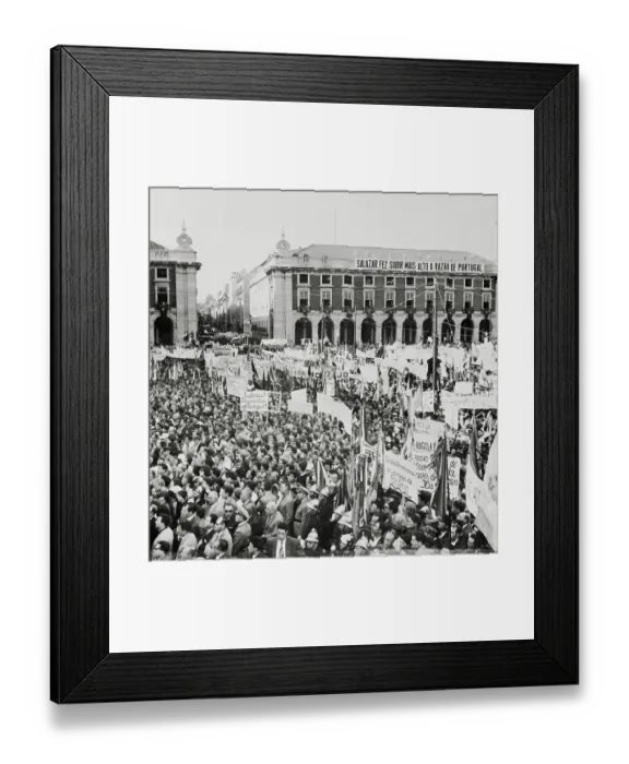 Framed Print : Citizen's Protesting Outside the Praca do Comercio Building Framed Print : Citizen's Protesting Outside the Praca do Comercio Building