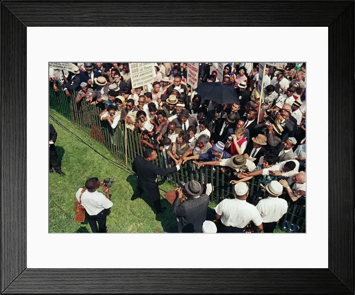 Framed Print : Martin Luther King Shaking Hands with Crowd Framed Print : Martin Luther King Shaking Hands with Crowd