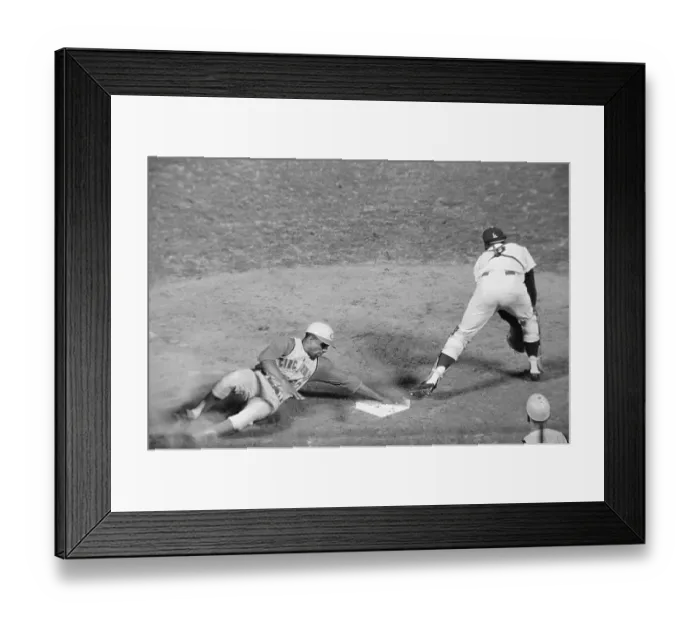 Framed Print : Frank Robinson Sliding into Home Plate Framed Print : Frank Robinson Sliding into Home Plate