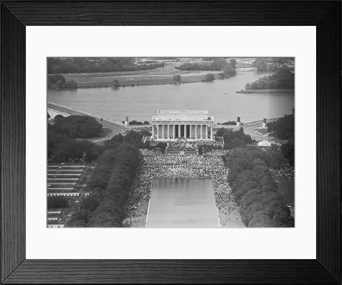 Framed Print : Demonstrators Gather at Lincoln Memorial Framed Print : Demonstrators Gather at Lincoln Memorial