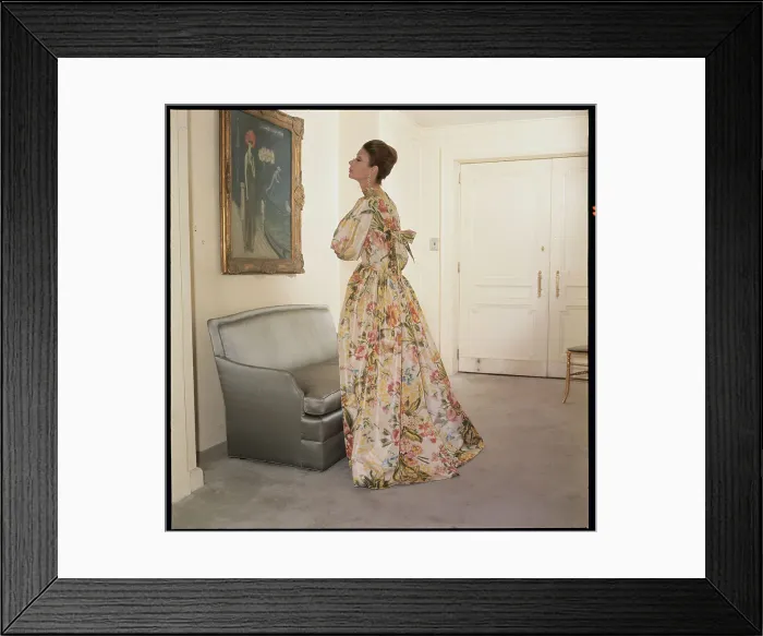 Framed Print : Model Wearing Housegown by Norman Norell Framed Print : Model Wearing Housegown by Norman Norell