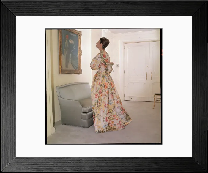 Framed Print : Woman Modeling Dress by Norman Norell Framed Print : Woman Modeling Dress by Norman Norell