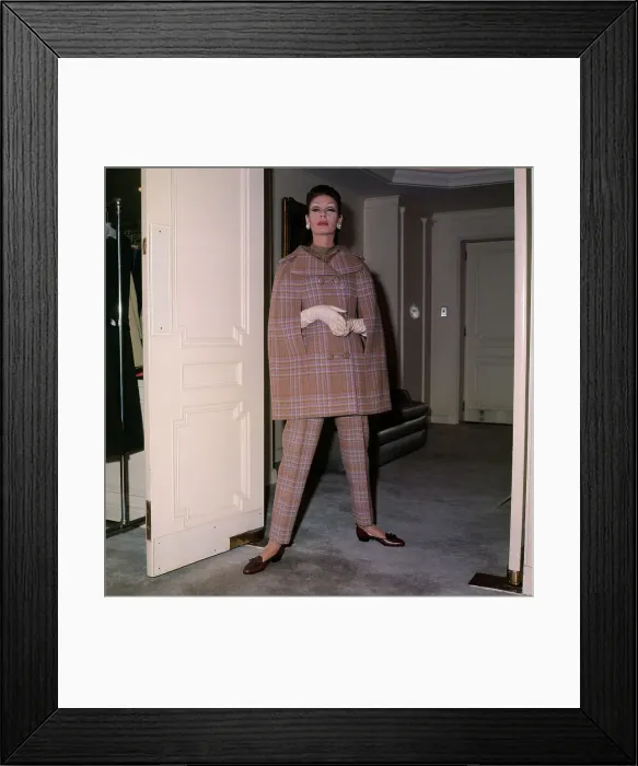 Framed Print : Model Wearing Fall Fashion