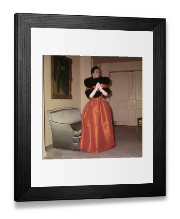 Framed Print : Model Wearing Evening Gown by Norman Norell Framed Print : Model Wearing Evening Gown by Norman Norell
