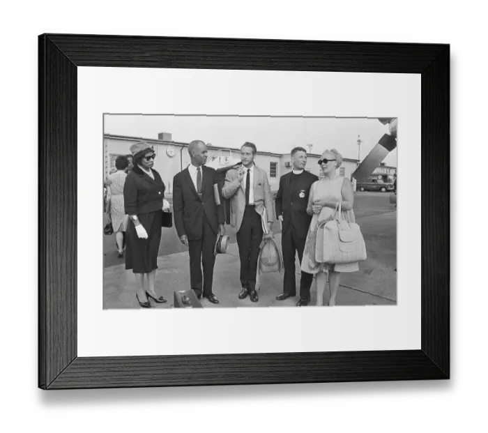 Framed Print : Celebrity Civil Rights Marchers at Airport Framed Print : Celebrity Civil Rights Marchers at Airport