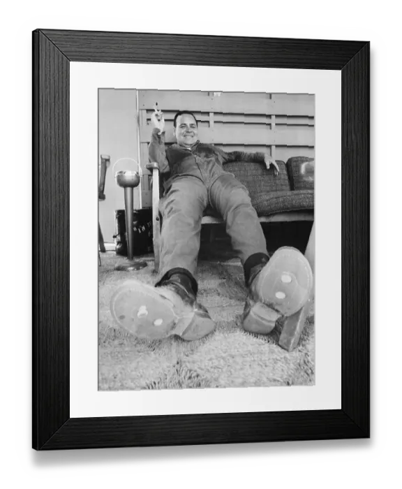 Framed Print : Portrait of Comedian Jonathan Winters Stretched out to Relax Framed Print : Portrait of Comedian Jonathan Winters Stretched out to Relax