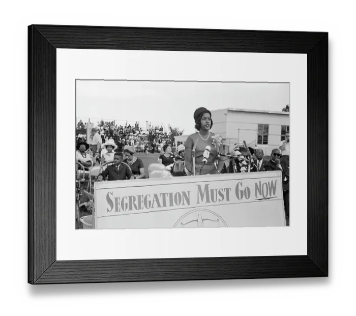 Framed Print : Myrlie Evers Speaking at Microphone Framed Print : Myrlie Evers Speaking at Microphone