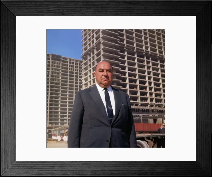 Framed Print : Real Estate Professional Posing near Skyscrapers Framed Print : Real Estate Professional Posing near Skyscrapers