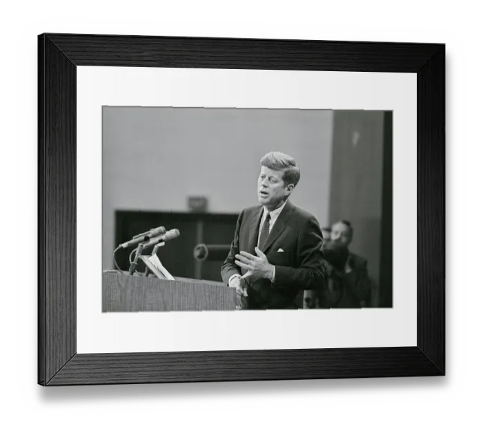 Framed Print : John F Kennedy Ticking off Points on His Fingers Framed Print : John F Kennedy Ticking off Points on His Fingers