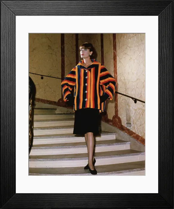 Framed Print : Model Wearing Ensemble by James Galanos