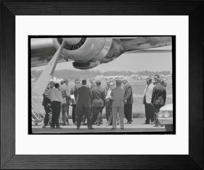 Framed Print : Marcos Perez Jimenez Surrounded by Security Men