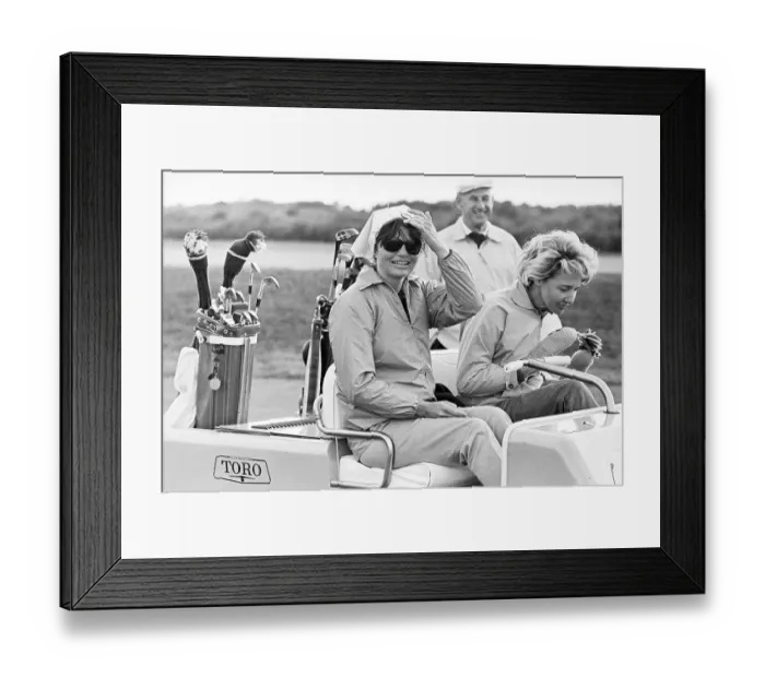 Framed Print : Jacqueline Kennedy Riding in Golf Cart Framed Print : Jacqueline Kennedy Riding in Golf Cart