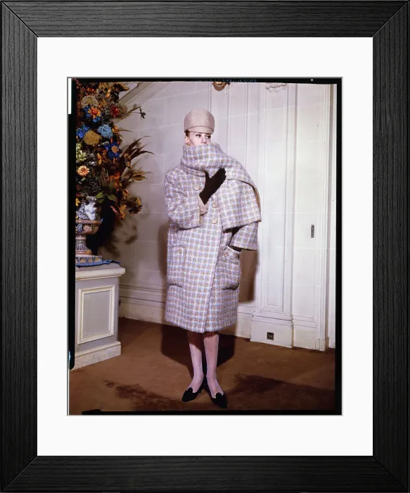 Framed Print : Model Wearing Christian Dior Ensemble Framed Print : Model Wearing Christian Dior Ensemble