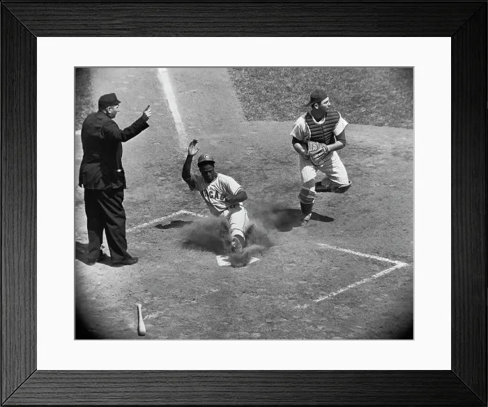 Framed Print : Lou Brock Sliding into Home Plate