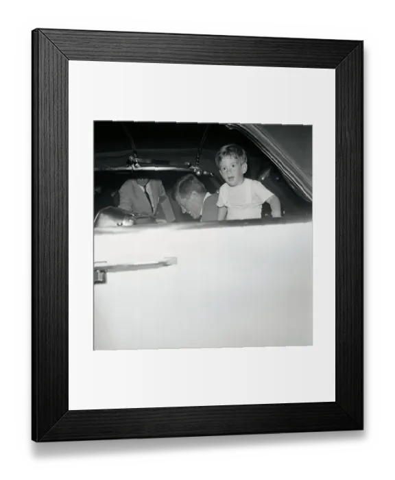 Framed Print : Young John F. Kennedy Gazing out of His Father's Limousine Window Framed Print : Young John F. Kennedy Gazing out of His Father's Limousine Window