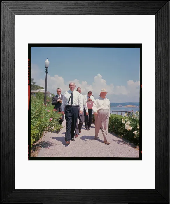 Framed Print : Dean Rusk and Nikita Krushchev Strolling with Others Framed Print : Dean Rusk and Nikita Krushchev Strolling with Others