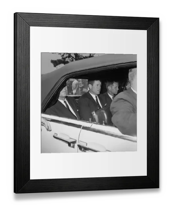 Framed Print : Kennedy Brothers in Back of Car