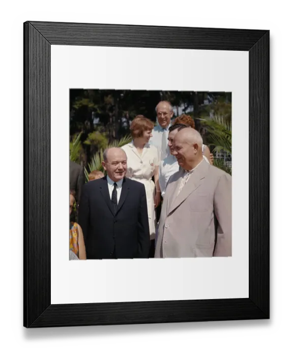 Framed Print : Dean Rusk and Nikita Krushchev Conversing Outside Framed Print : Dean Rusk and Nikita Krushchev Conversing Outside