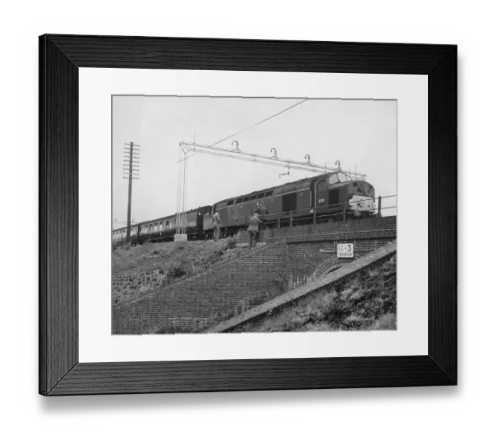 Framed Print : Men Investigating Train Robbery Framed Print : Men Investigating Train Robbery
