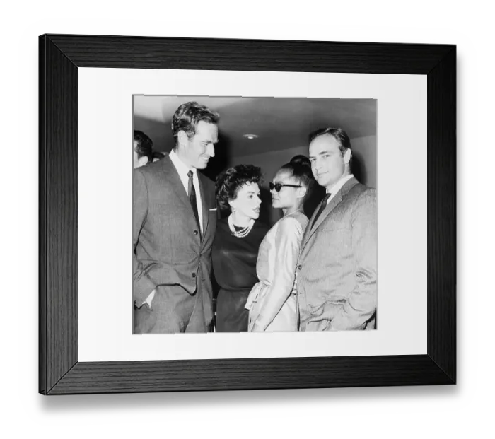 Framed Print : Marlon Brando, Eartha Kitt, Judy Garland and Charlton Heston Framed Print : Marlon Brando, Eartha Kitt, Judy Garland and Charlton Heston