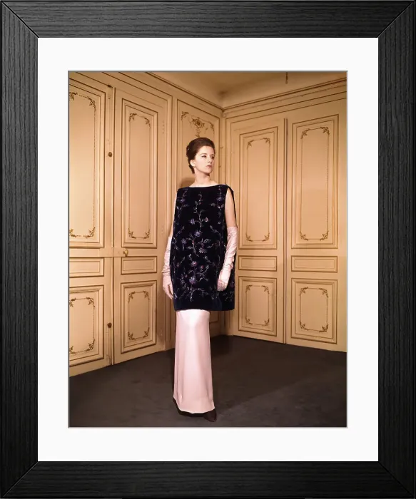 Framed Print : Model Wearing Evening Ensemble by Pierre Cardin Framed Print : Model Wearing Evening Ensemble by Pierre Cardin