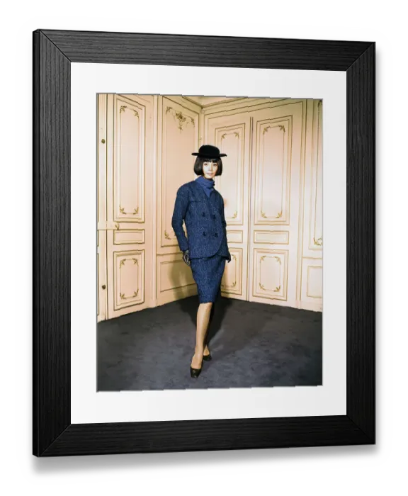 Framed Print : Model Wearing Daytime Suit by Pierre Cardin Framed Print : Model Wearing Daytime Suit by Pierre Cardin