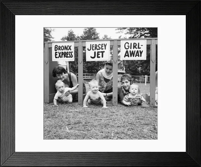 Framed Print : Baby Crawling Race in New Jersey
