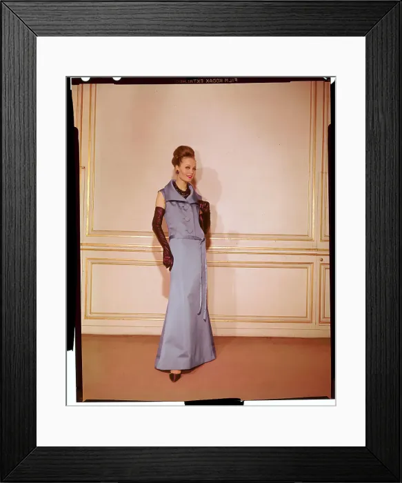 Framed Print : Model Wearing Evening Gown by Michel Goma Framed Print : Model Wearing Evening Gown by Michel Goma