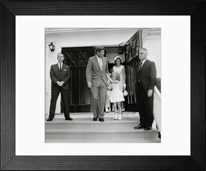 Framed Print : John F. Kennedy Leaving with Daughter Caroline from Church Building Framed Print : John F. Kennedy Leaving with Daughter Caroline from Church Building